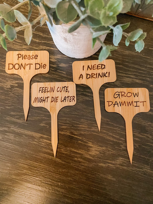 Set of 4 plant markers