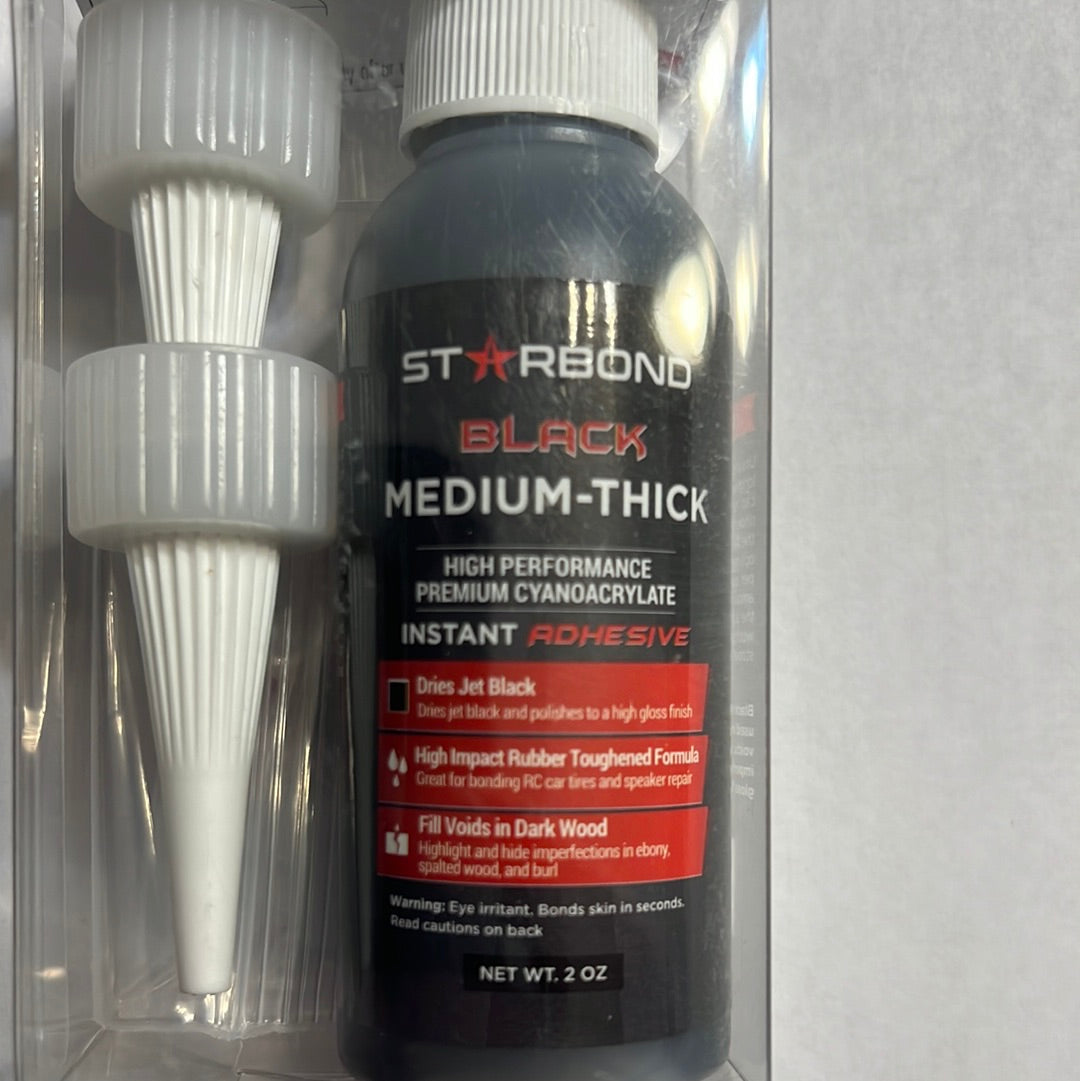Starbond Black Medium-Thick CA Glue KBL-500 - 2oz